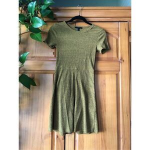 Forever 21 Short Knit Dress mustard/black Heathered SZ M